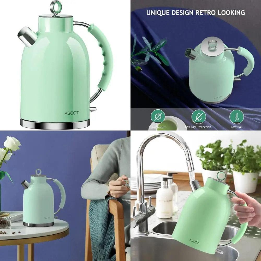 

1.5L Fast Boil Stainless Steel Electric Kettle with Automatic Shutoff & Boil-Dry Protection