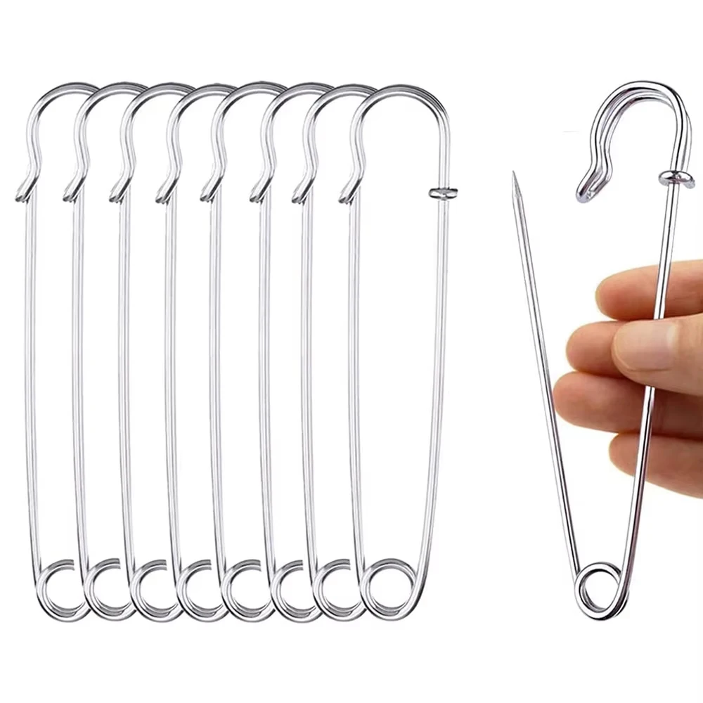5pcs Large Safety Pins  Heavy Duty Blanket Pins Bulk Steel Spring Lock Pins Fasteners for Blankets Crafts Skirts Brooch Making