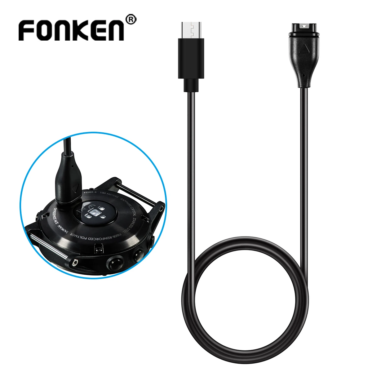 Type C Watch Charger Cable for Garmin Fenix 5X 6S PRO 7 8 Vivoactive 4/3 Smart Watch USB A Type-C Data Cord Fast Charging Wire