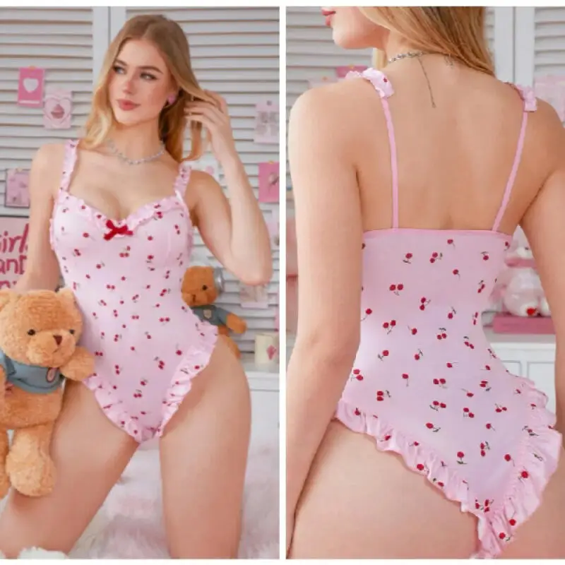 Summer Women's Swimsuit Fashion Sexy Bikini Japanese Cute Cartoon Print Bathing Suit Student Girls Seaside Beach Swimwear Gift