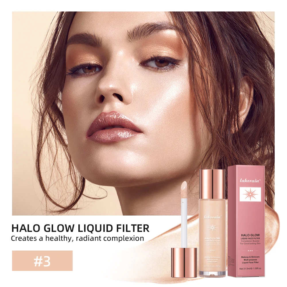 8colors Halo Glow Liquid Filter Liquid Highlighter Face Contouring Pearlescent Makeup Brightener Bronzer Glow Body Face Cosmetic