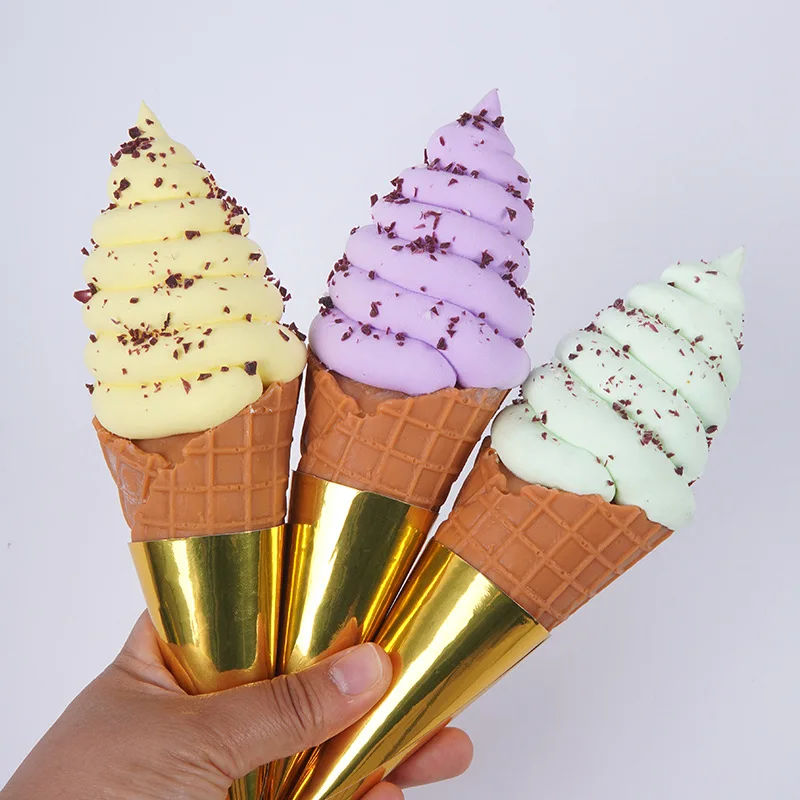 

20cm Large Artificial Ice Cream Cone PVC Fake Food Model Chocolate Ice Cream Sweet Cone Prop Dessert Display Cabinet Decoration