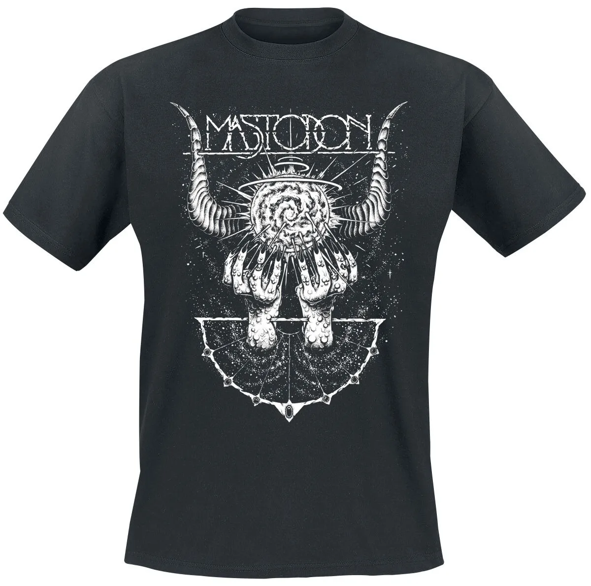 Camiseta Mastodon Cosmic Hands con estampado artístico Dark Myth, camiseta informal de algodón, ropa de calle gótica Unisex, Top negro