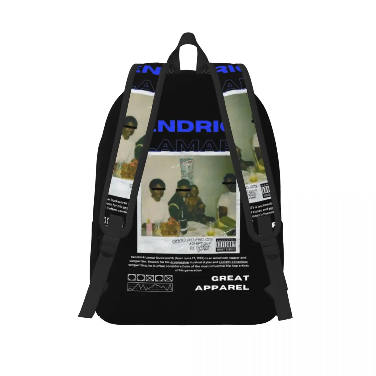 Kendrick Lamar Vintage Rapper Rucksack für Männer Frauen coole Studenten arbeit Daypack Old School Laptop Computer Leinwand Taschen Geschenk