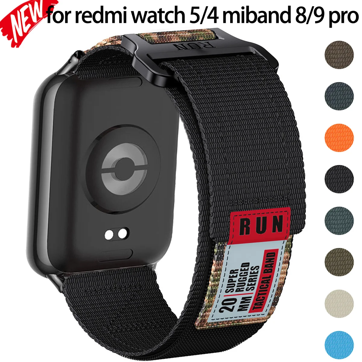 Nylon Loop Strap For Redmi Watch 5 4 Sport Bracelet Interchangeable Wristband For Xiaomi Mi Band 9/8 Pro Adjustable Watch Strap