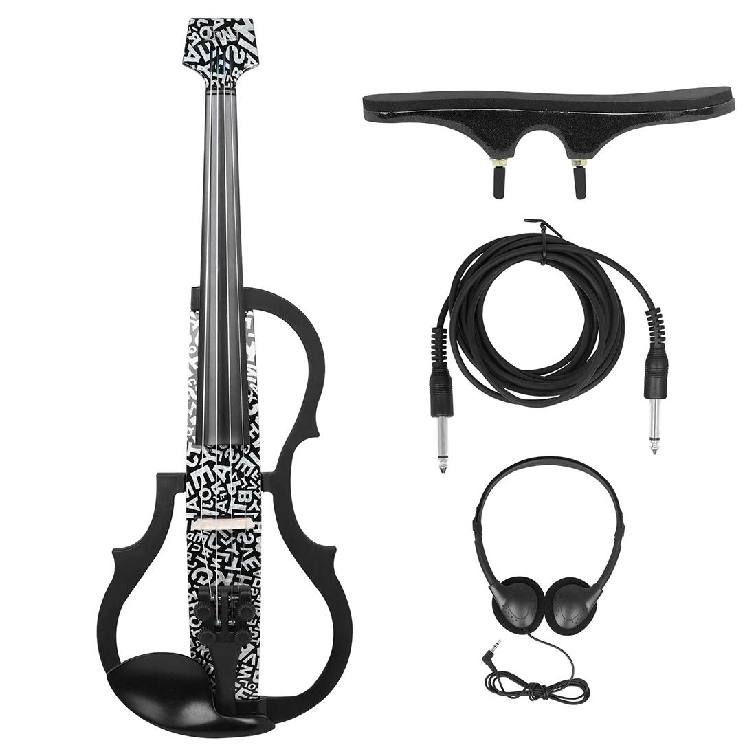 

IRIN 4/4 Headless Violin Carbon Fiber Electric Violin With Bow Case Tuner Headphone Cable Shoulder Rest Parts & Accessories