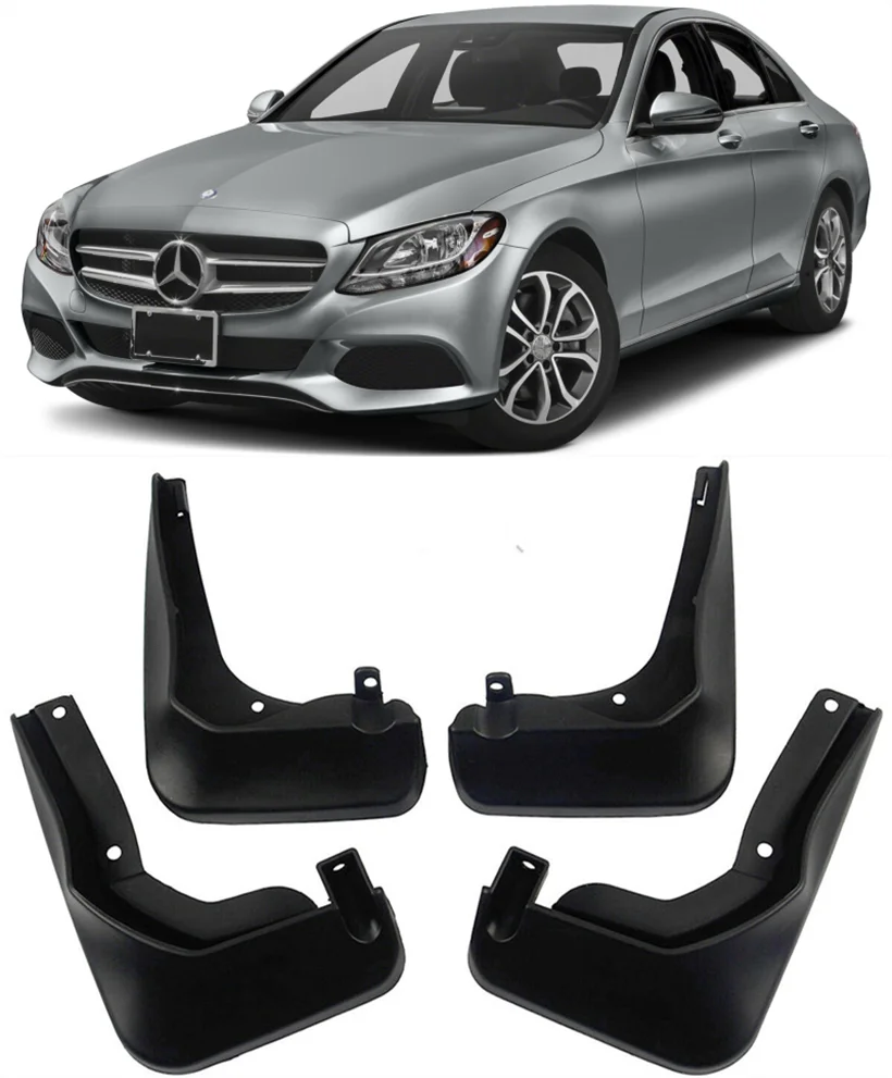 4pcs Car Mud Flaps For Mercedes Benz C Class Sport Sedan W205 2014-2021 Exterior Mudguards Splash Guards Mud Flaps Accessories