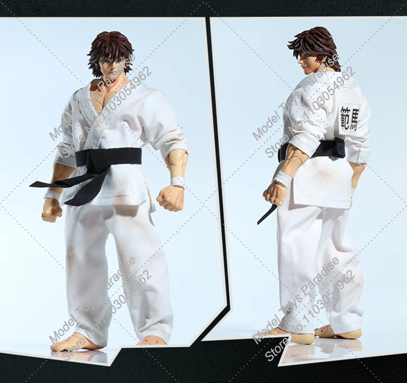 Storm Speelgoed 1/12 Mannen Soldaat Baki Hanma Kleding Set Zwarte School Uniform Karate Pak Rugzak Fit 7Inch Action Figure Body