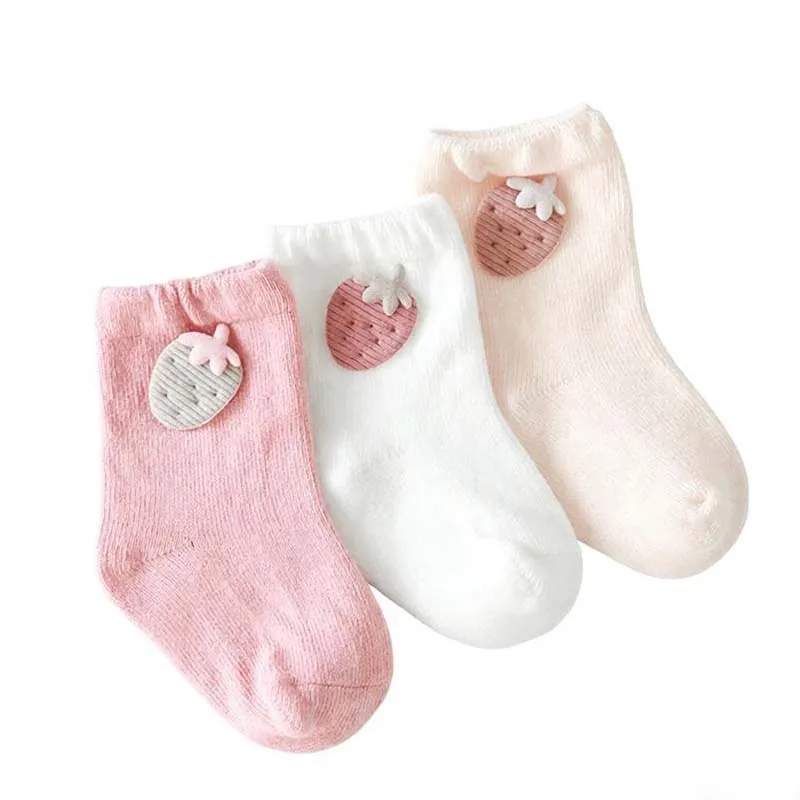 3Pcs/lot Baby Socks 0-3-6 Months Boy Girls Cute Cartoon Socks Unisex Newborn Baby Accessories