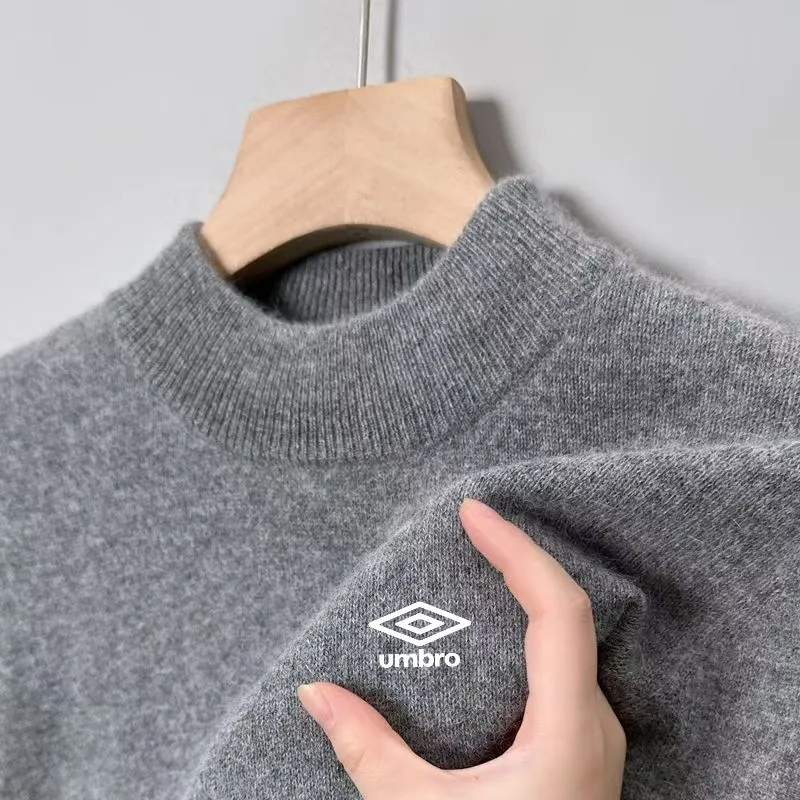 Embroidered High-quality Men's Wool Sweater, Thickened Warm Winter Clothing, Knitted Sweater, Base Sweater, Sweater, Top T-shirt