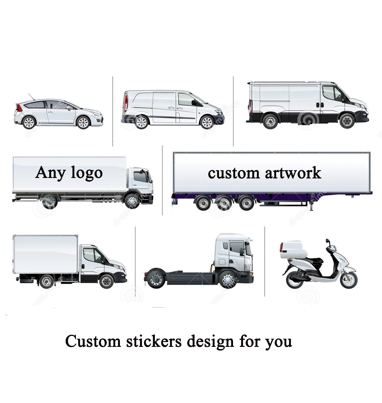 Custom 3M Waterproof Vinyl Wrap Custom Printed Car Body Sticker Decal for Van Truck Commercial Vehicle