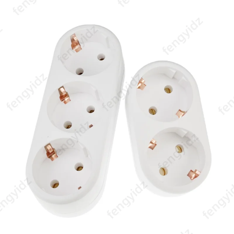 الاتحاد الأوروبي مقبس كهربائي 3 منافذ الأوروبي القياسية محول توسيع مقبس الطاقة 2Pin التوصيل تمديد محول التيار المتردد محول