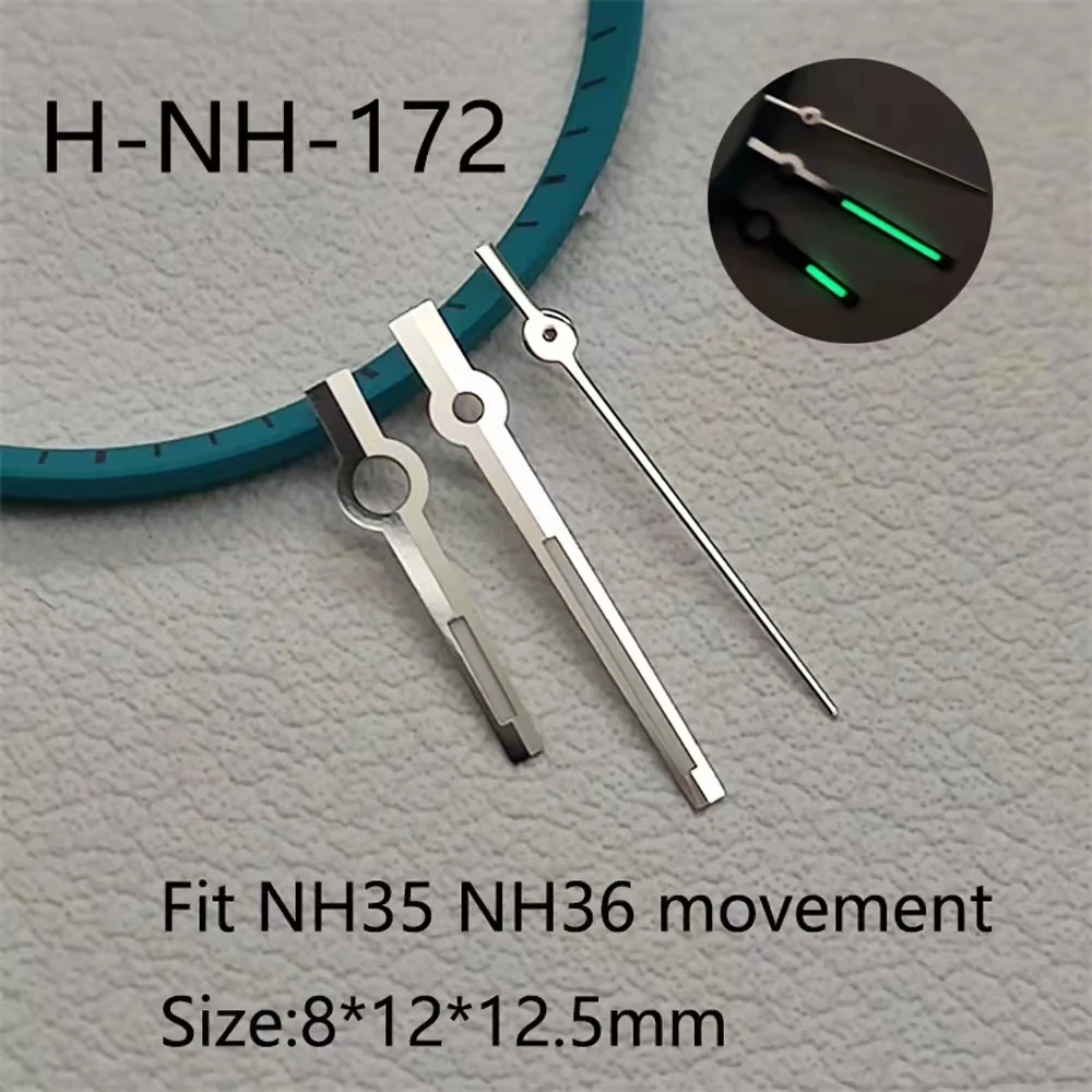 S 로고 비발광 아랍어 숫자 다이얼, 블랙 그린 블루 다이얼, NH35 및 NH36 자동 기계에 적합, 29mm 다이얼, 28.5mm