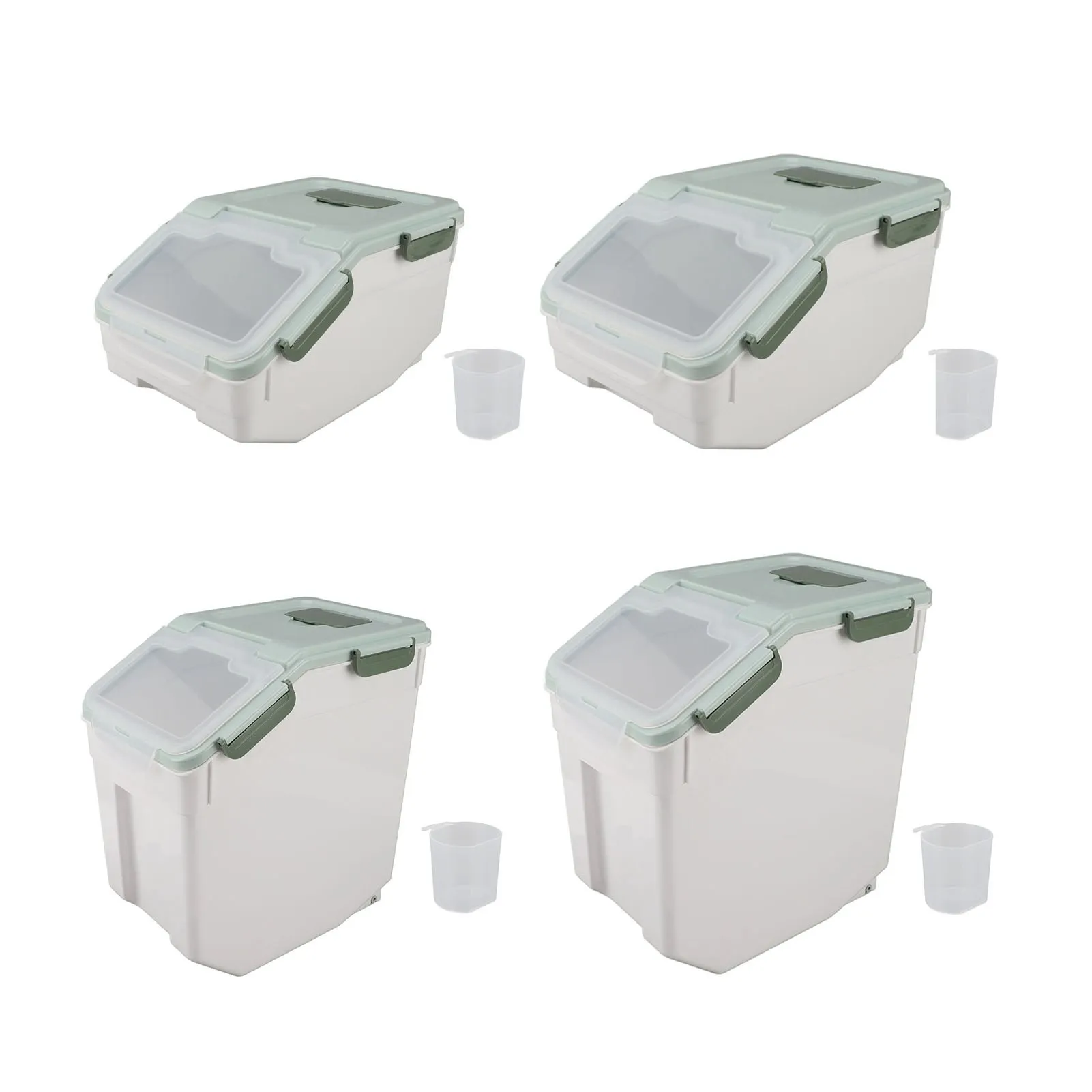 Rice Storage Bin Airtight Rice Container Thickened Rice Storage Bin with Easy Open Lid for Kitchen Grain Flour Snacks Mint Green