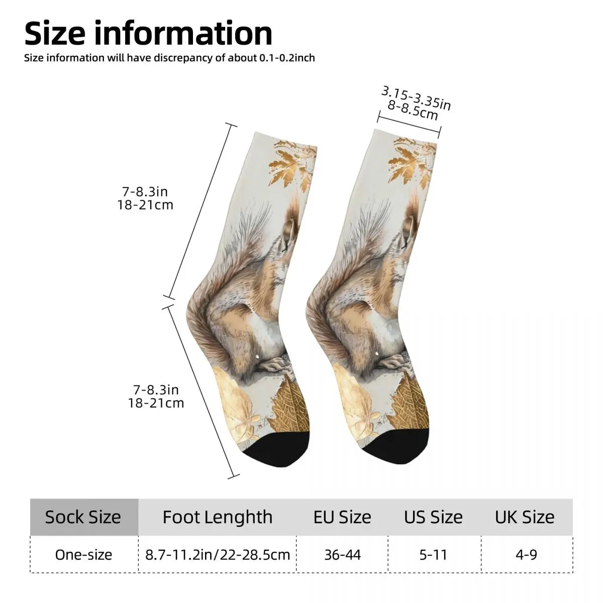 Squirrel Sock Printed Man Polyester