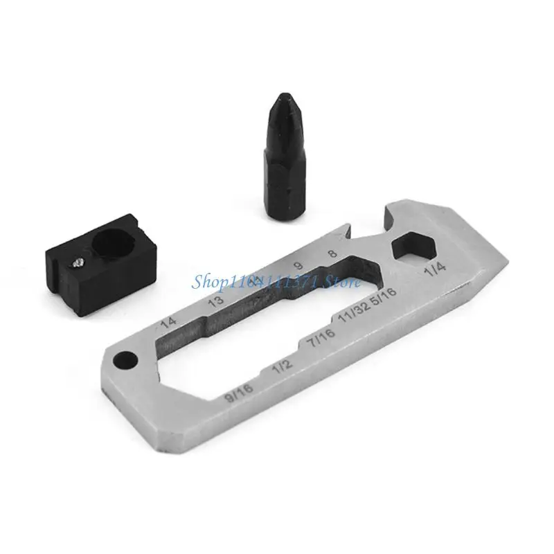 P9FC Portable Crowbars Bottles opener Nails Pullers Ruler Outdoor Defense Tool