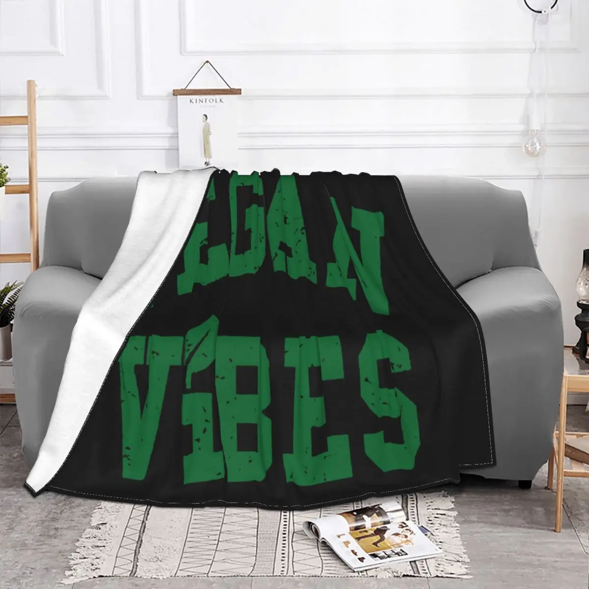 Vegan Vibes Pride Vegetarian Veganism Animal Rights Gray Basic Mens Ba 2021 Throw Blanket