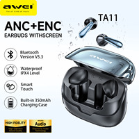 Awei TA11 AEC ENC Wireless Bluetooth 5.3 Earphones With 6Mic TWS Earbuds IPX4 Waterproof Headphones Sports Headset Gamer