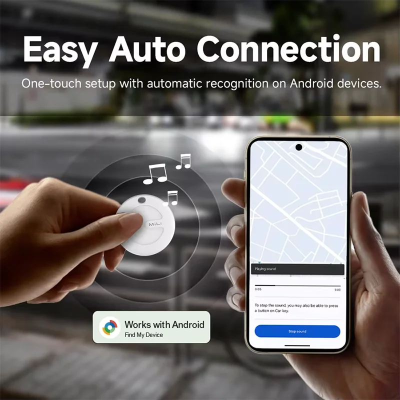 جهاز تعقب بلوتوث MiTag Go لمكتشف العناصر التي تعمل بنظام Android ومحدد المواقع مع Google Find My Device Air Tag لهاتف Samsung Xiaomi