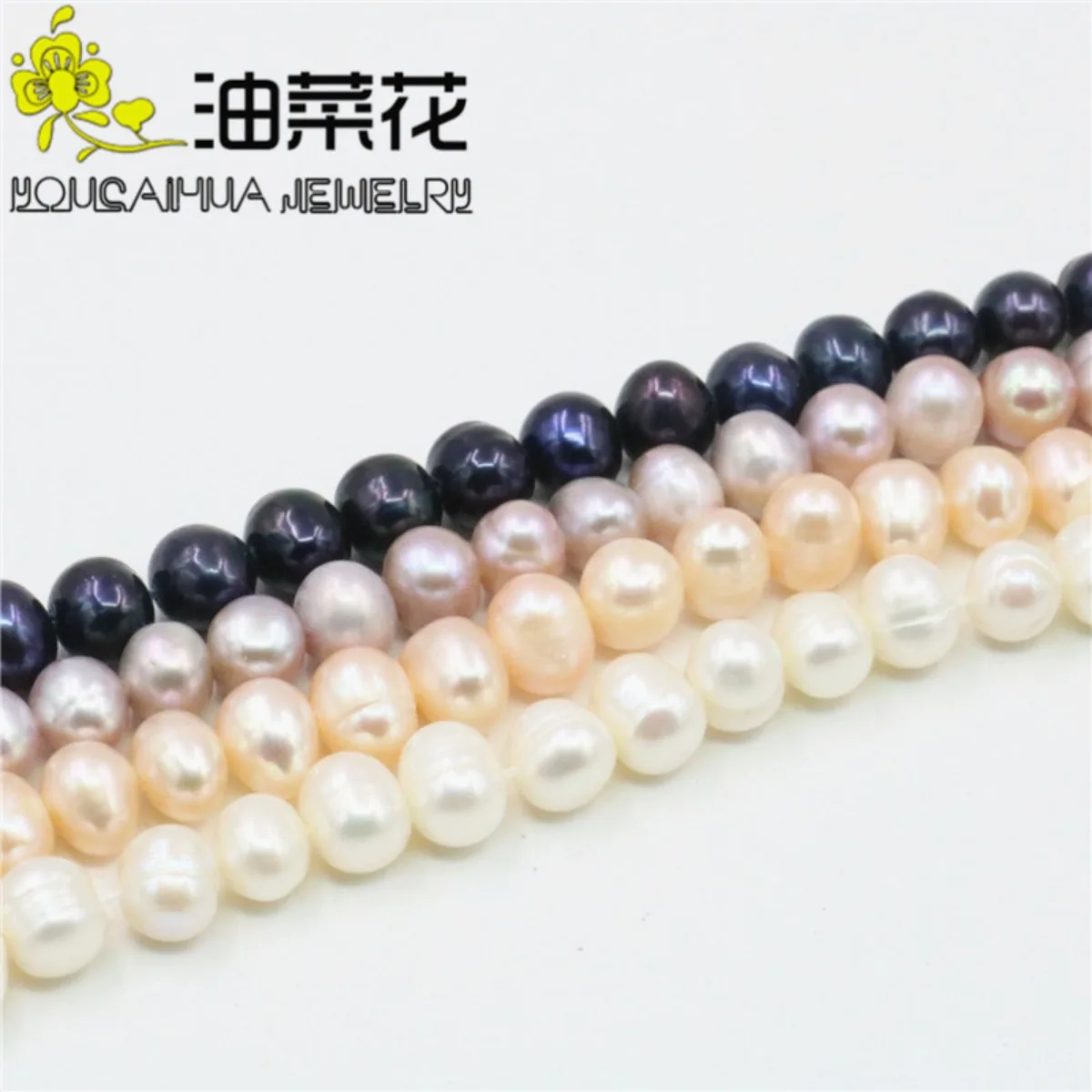 

7-8mm White Yellow Purple Black Natural Fresh Water Pearl Loose Beads DIY Near Round Women Jewelry Making Accessory for Necklace