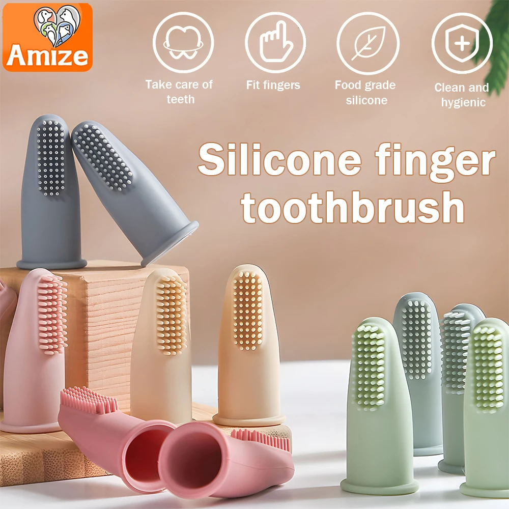 

Dog Super Soft Pet Finger Toothbrush Teeth Cleaning Bad Breath Care Nontoxic Silicone Tooth Brush Tool Dog Cat Cleaning Supplies