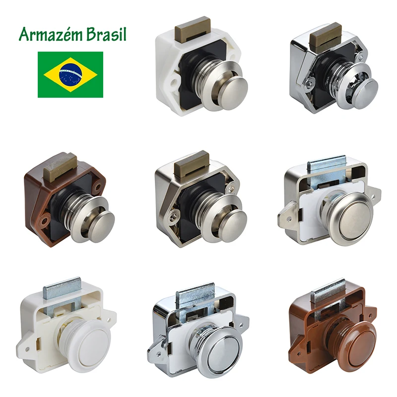 Kak 20 peças rv bloqueio push lock para campista carro rv iate push fechaduras móveis armário fechadura da porta ferragem criança segurança gaveta bloqueio
