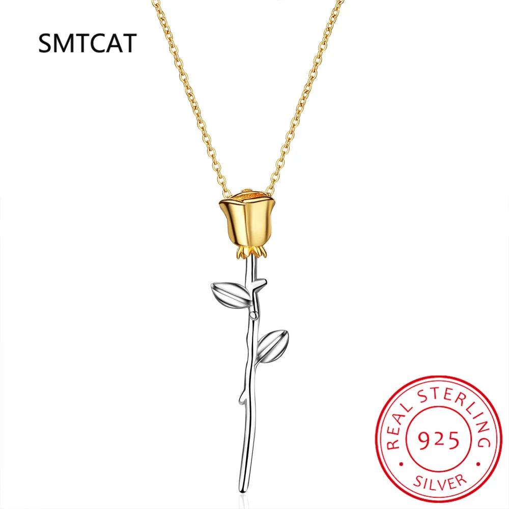

925 Sterling Silver Roses Necklace for Women Girl Simple Temperament Korean Flower Jewelry Choker Birthday Gift Dropshipping