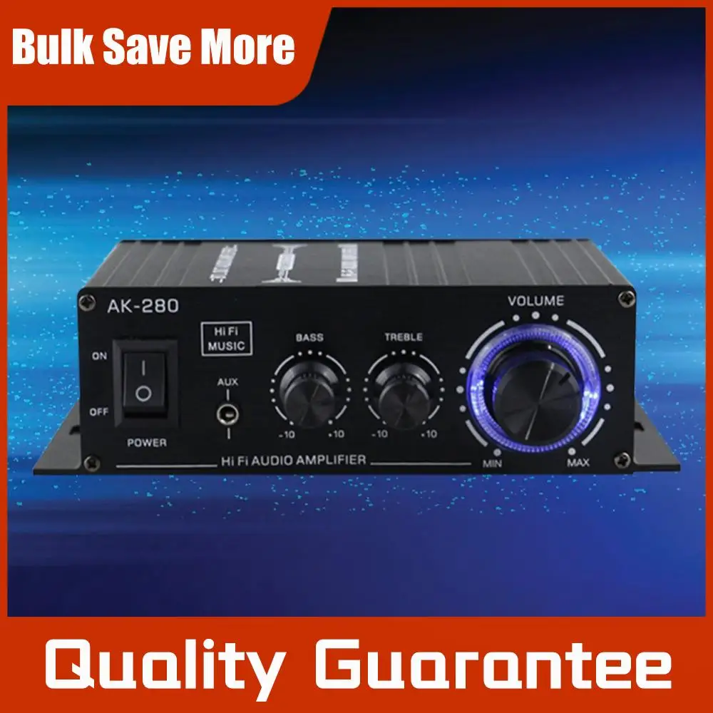 

AK-280 Digital Amplifiers HiFi Bass Stereo Speaker Power Amp 40W+40W Dual Channel Music Player Home Theater RCA AUX Input