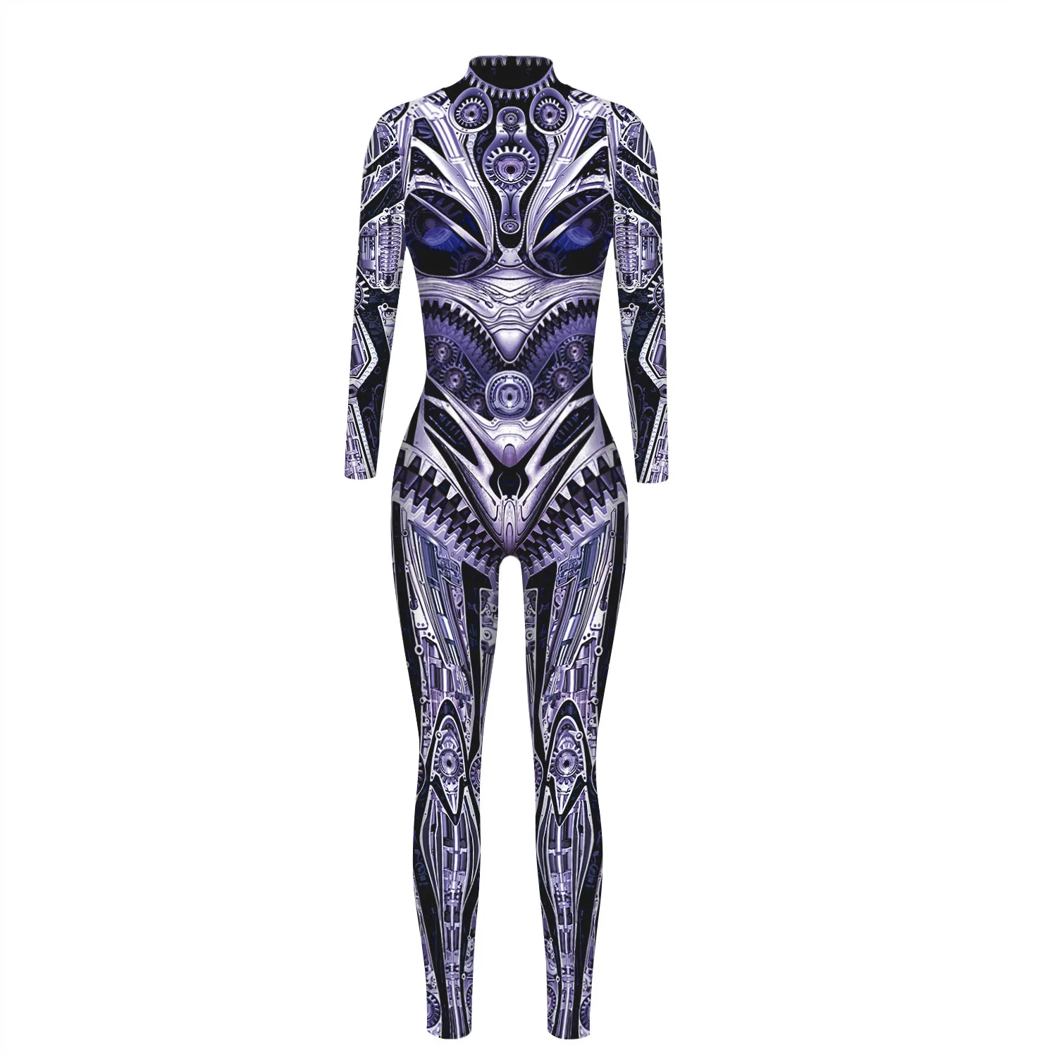 Mechanischer Roboter Punk Jumpsuit Catsuit Sexy Damen Cosplay Kostüme Zentai Performance Halloween Weihnachtsfeier Bodysuit – Detail 25