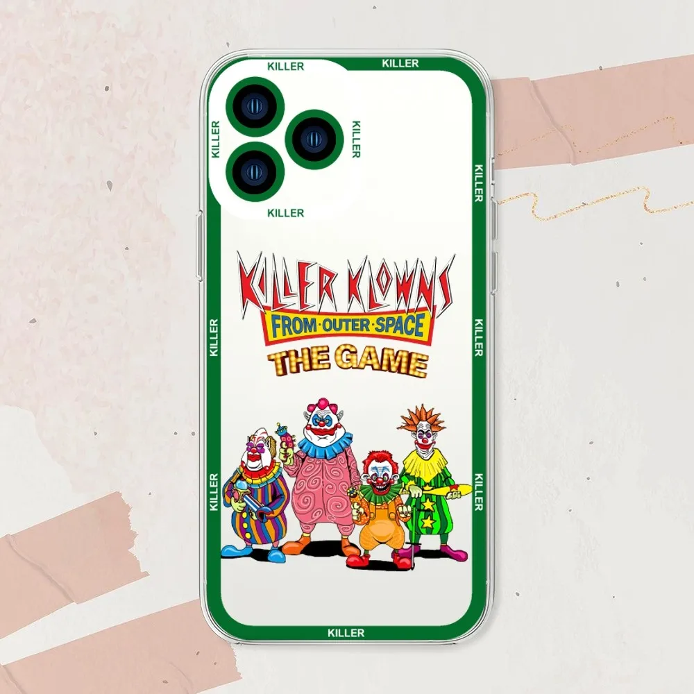 Game killer klowns from outer space Phone Case For iphone 11 12 13 14 Mini Pro Max Transparent Shell