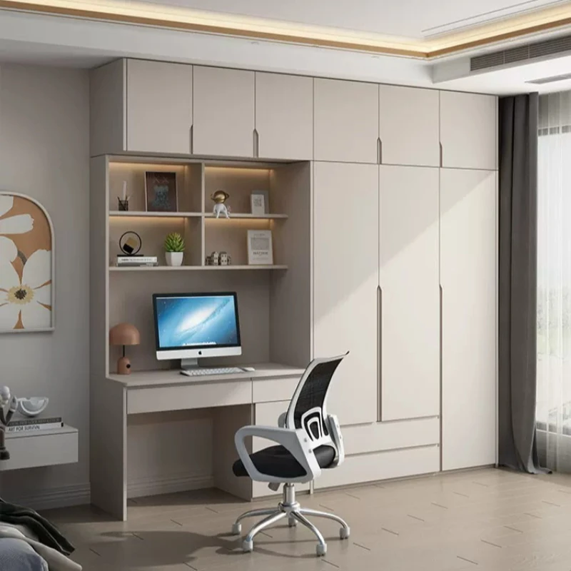 Minimalist Closet Wardrobe French Open Bookshelf Desk System Wardrobe Modern Guarda Roupa Solteiro Bedroom Sets Full Furniture