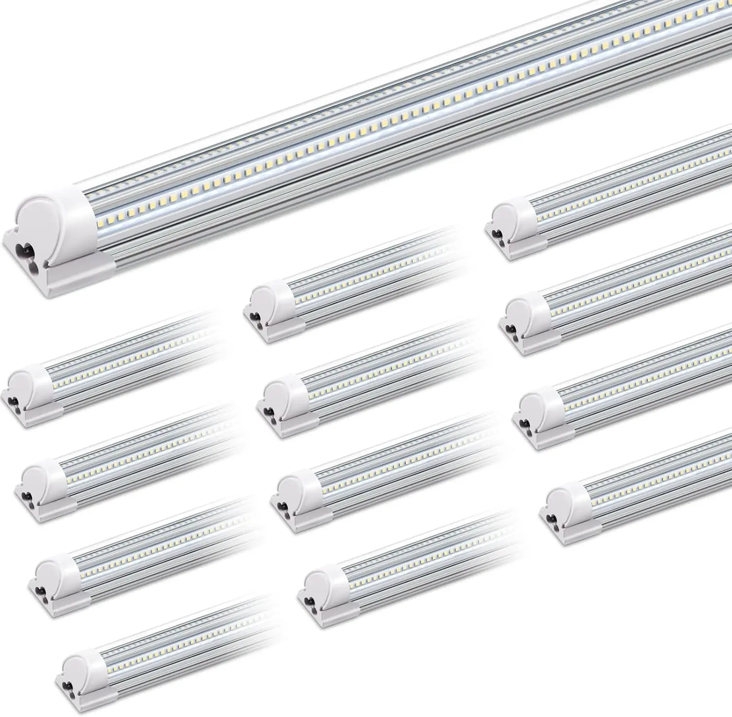 

8FT LED Shop Light, 100W 15000LM 6500K Super Bright White, Linkable Integrated T8 Shop Lighting with Clear Cover