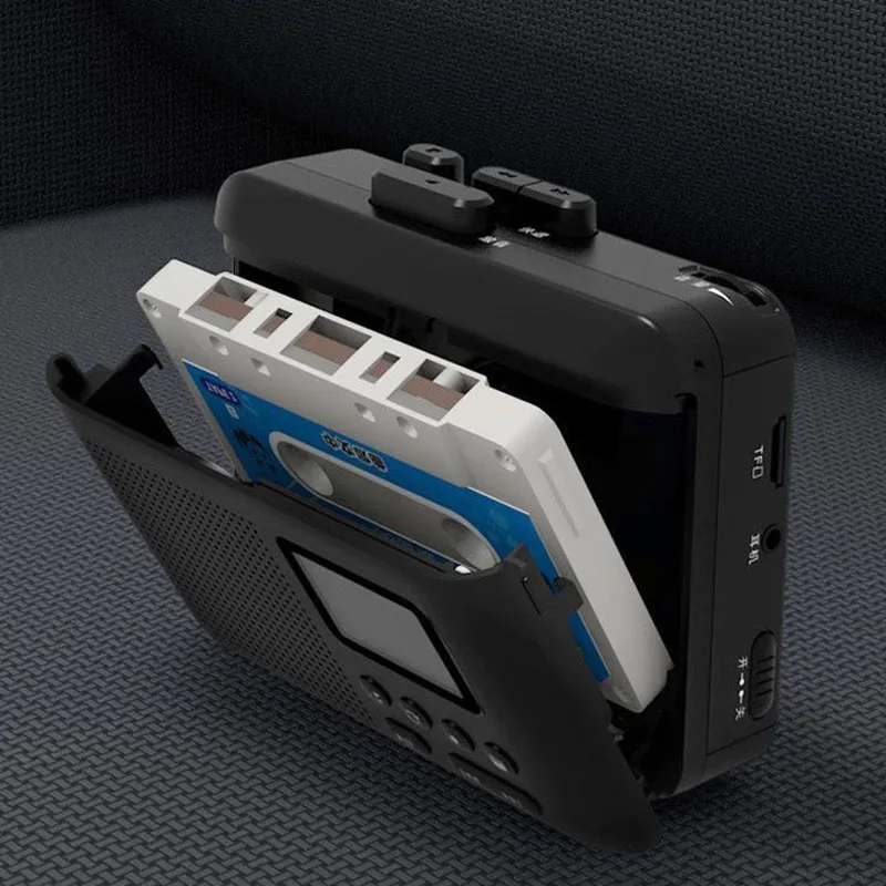 Retro Tape TF Card Player With LCD Screen Display And Headphone Charging Cycle Playback Stereo Walkman Recorder