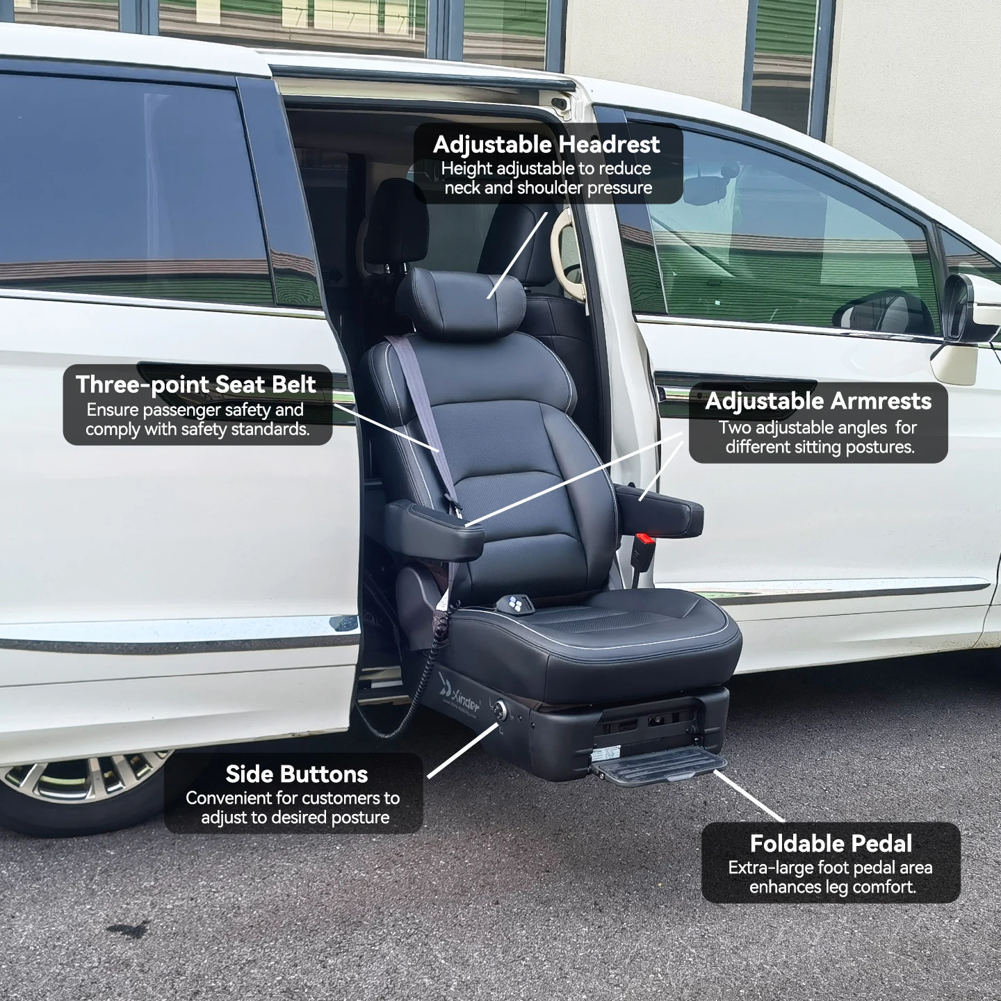 Modern Comfortable Programmable Swivel Lifting Seats for Van Trucks Turning Automotive Seating