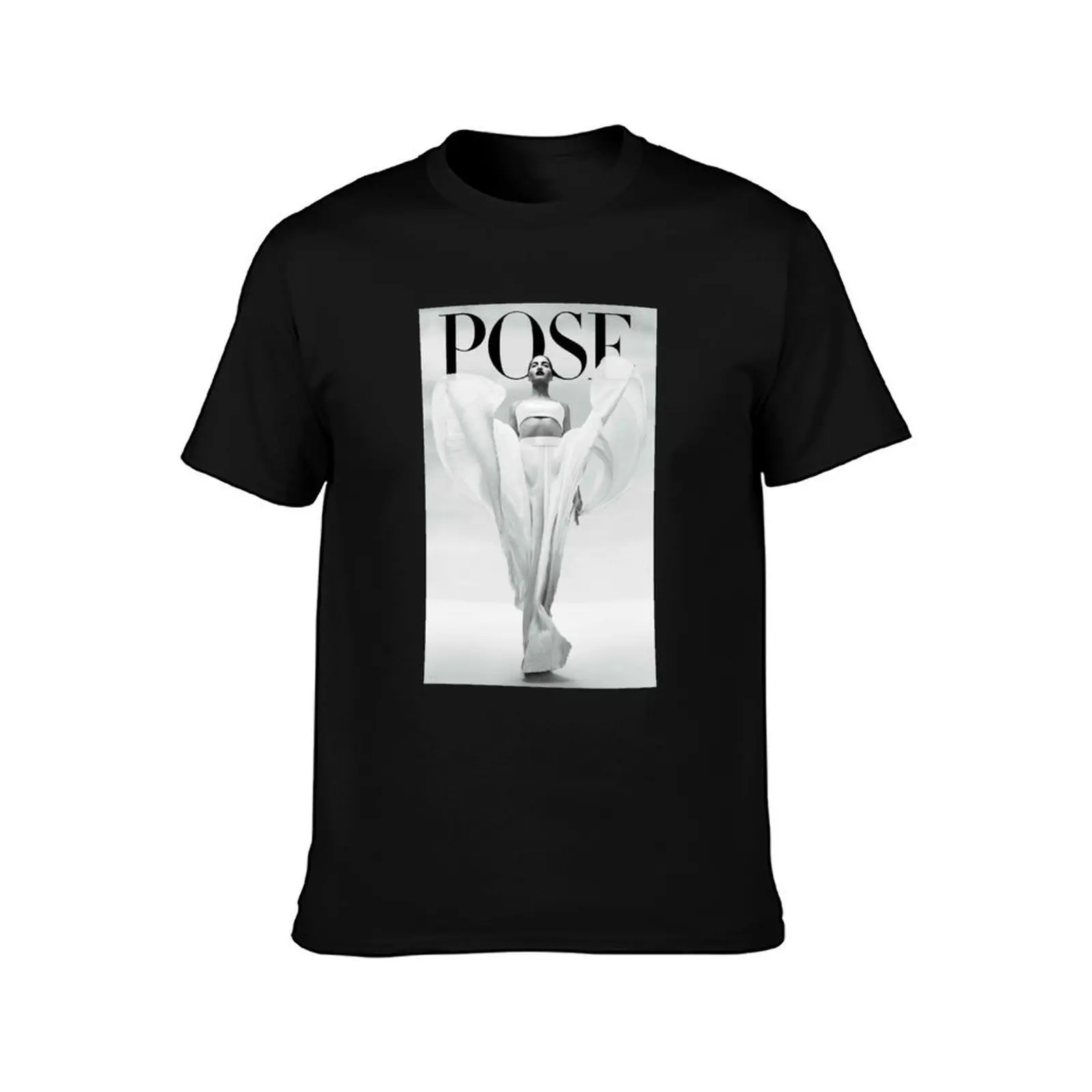 Angel Evangelista Black and White - Live Work Pose TV Show T-Shirt Basic Casual Wear Short Sleeve Top