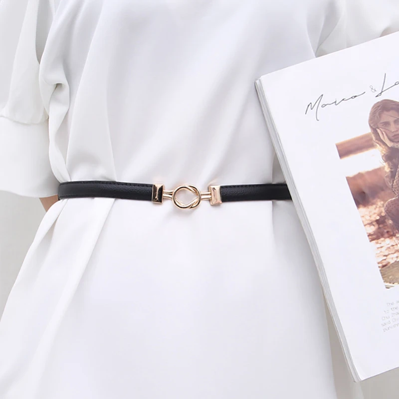 حزام بإبزيم معدني؛ قطعة واحدة من جلد البلوتونيوم النسائي؛ ملحق نحيف قابل للتعديل #4