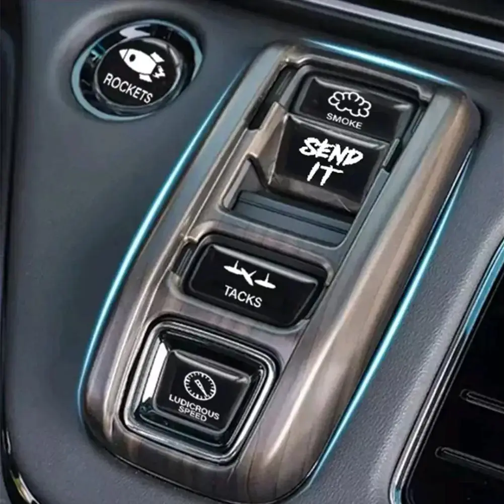 15pcs/Set Novelty Car Button Decorative Sticker Dashboard Console Label Decals Self-Adhesive Decorations For Car Truck Wholesale