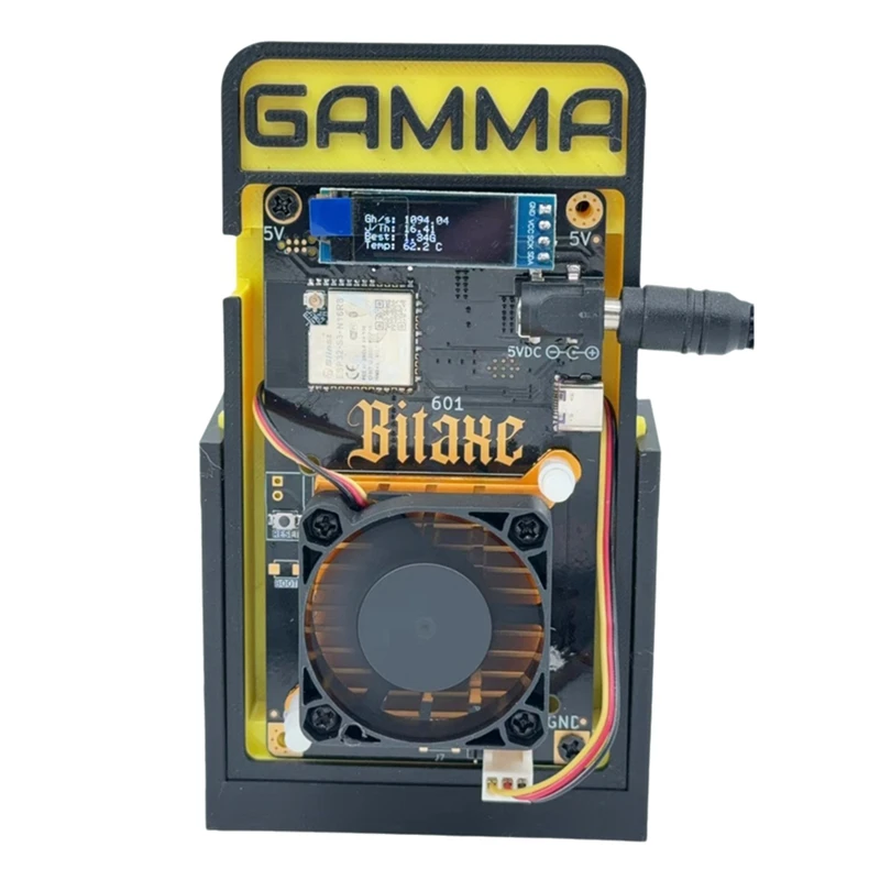 Bitaxe Gamma 601 Solo Miner 1.2TH/S BM1370 Asic Chip Bitcoin BTC Miner 18-22W من Antminer S21 Pro مع حامل AU PLUG
