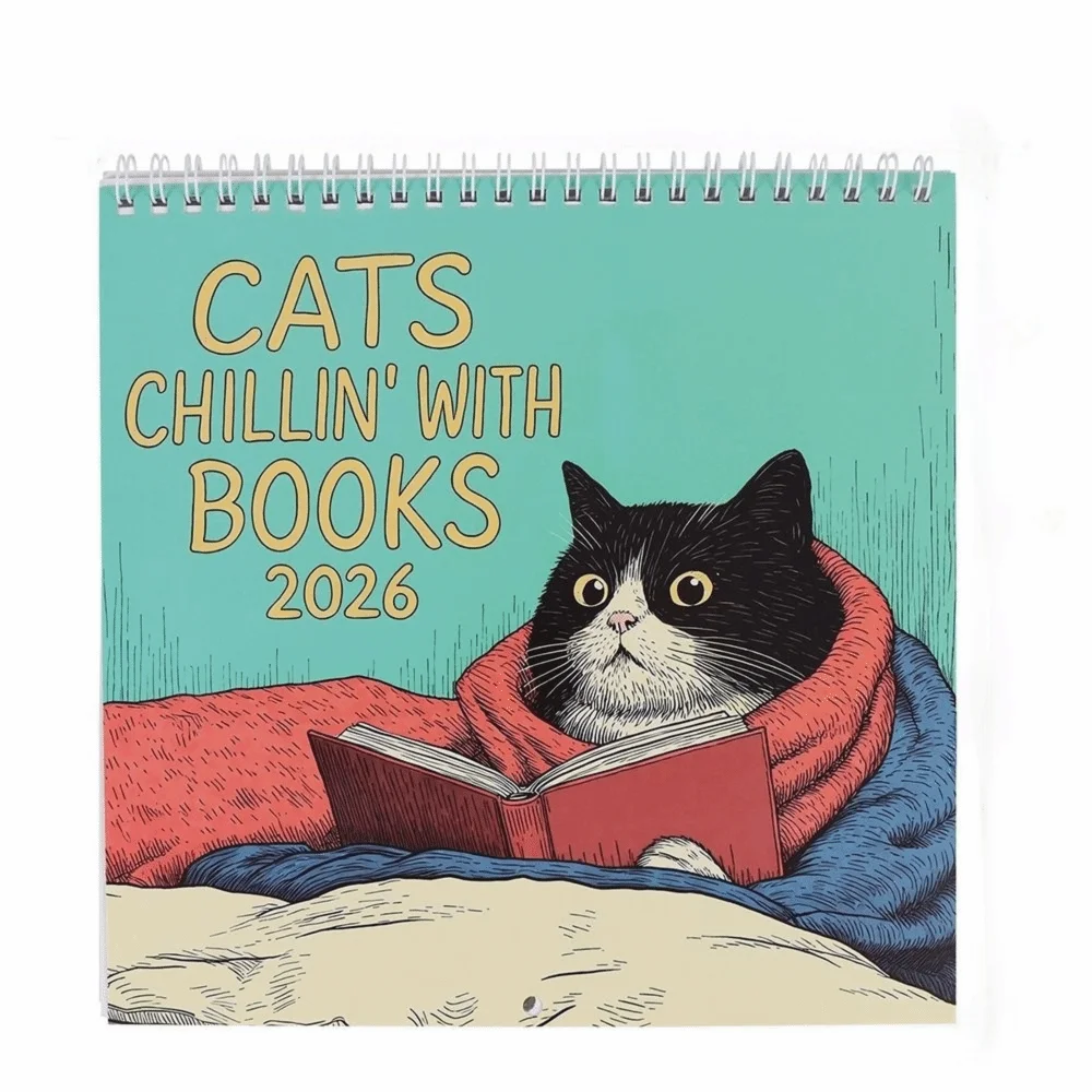 2026 Wall Calendar 2026 Hangable Design 12 Month Layout Monthly Calendar Monthly Calendars Funny Cat Art Charming Cat Calendar