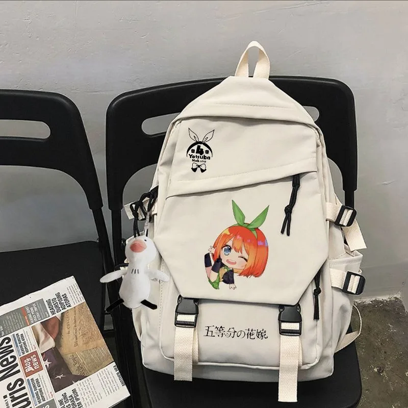 

28×45×14cm Black White,The Quintessential Quintuplets, Gotoubun no Hanayome,Kids Teens School Bags, Anime Backpacks Girls Boys