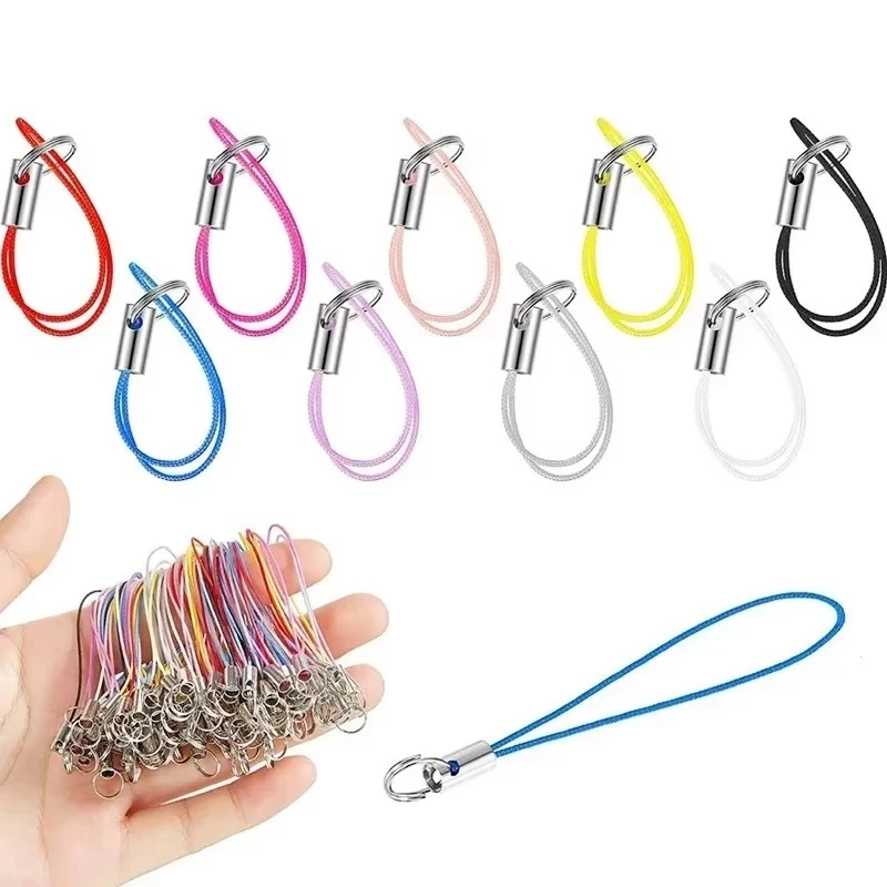 50/100pcs Wire Cord Mobile Phone Craft Pendant Lanyard DIY Handmade Materials Key Ring DIY Toys Pendant Clips Lanyard Accessorie
