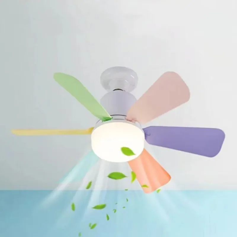 E27 E26 Base LED Home-use Ceiling Fan Light with Wireless Remote Smart Quiet Indoor LED Fan Lamps  for Room Office Study Kitchen