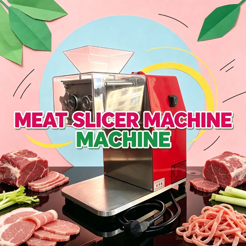 Commercial Meat Cutting Machine Electric Automatic Meat Slicer Multi‑Function To Slice Shred Dice Pork Beef Lamb Chicken Breast