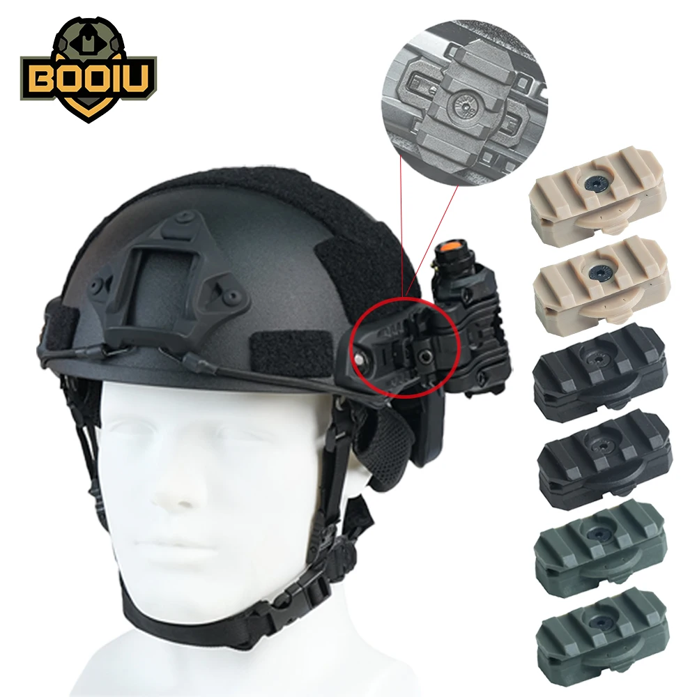 BOOIU Tactical Helmet Lamp Side Rail Adapter Mount Adjustable 360 Rotatable Nylon for Airsoft Helmet Hunting Adapter Accessories
