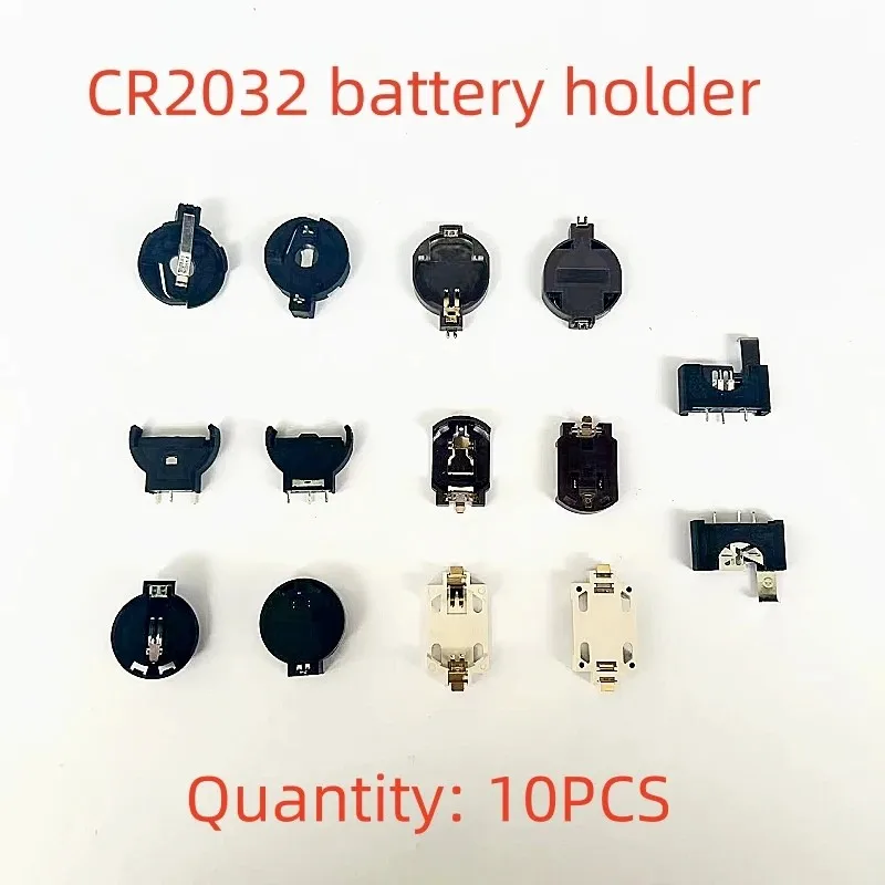 10PCS CR2025 Battery Button Cell Holder Socket  Case CR2032 battery holder 2032 Mounting Base