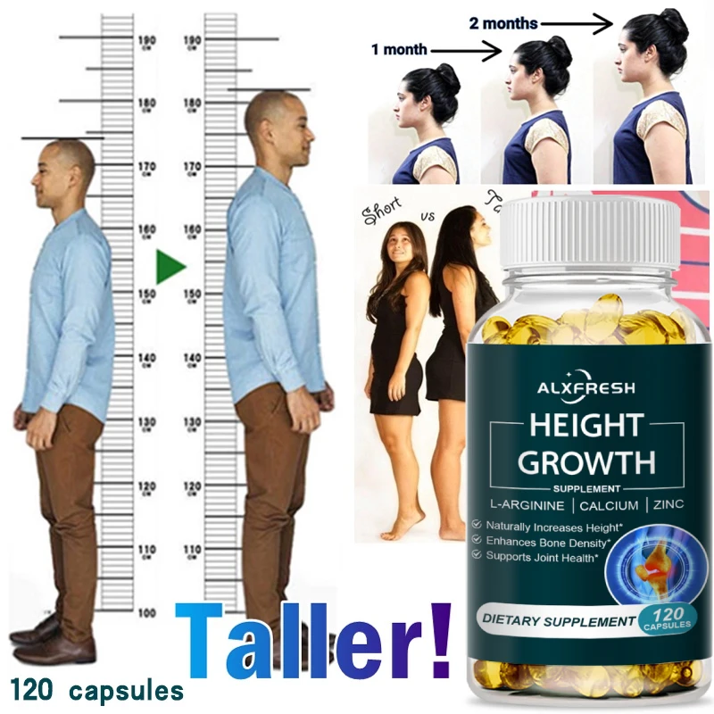 Alxfresh Height Growth Supplement With Vitamins and Calcium Zinc Improves Bone Strength Natural Capsules Promotes GrowthImmunity