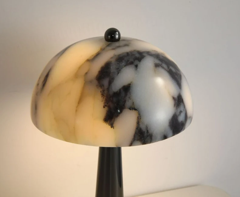 Rechargeable Battery LED Night Light Natural Marble Black