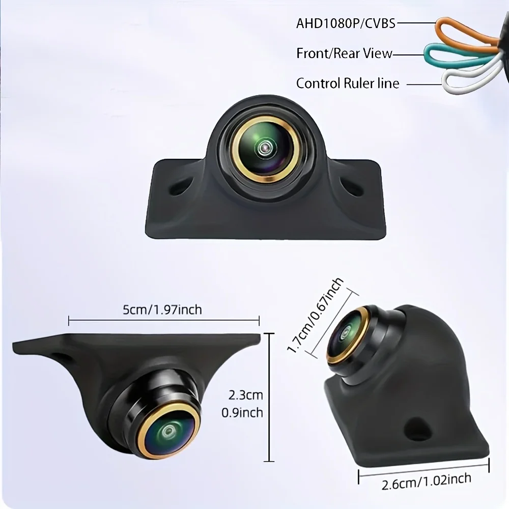 Compact Multi-Functional Backup Camera for Cars, Featuring Full-Color And Hidden Views for Front, Rear, Left, And Right