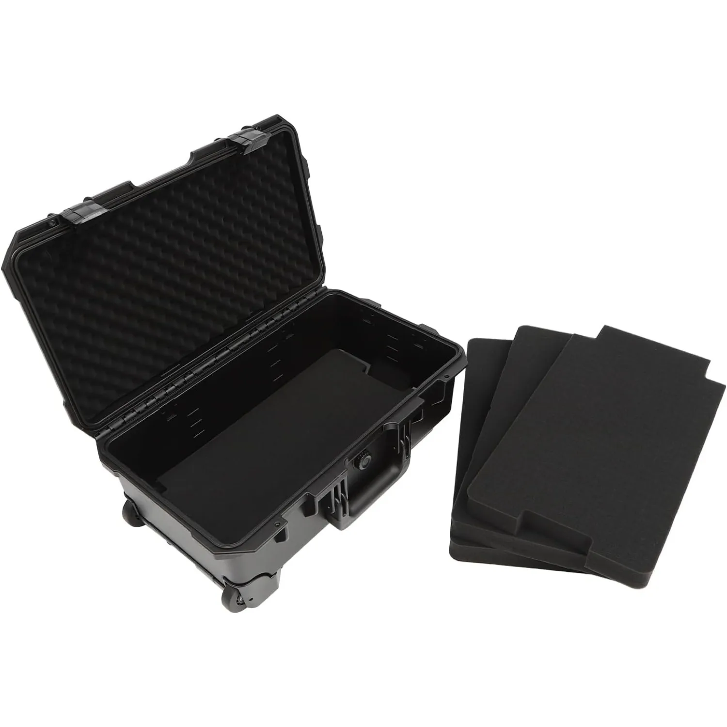 حافظة صلبة مقاومة للماء مقاس 22 بوصة مع عجلات حافظة واقية متدحرجة حافظة كاميرا صلبة مع حقيبة سفر صلبة مقاومة للصدمات