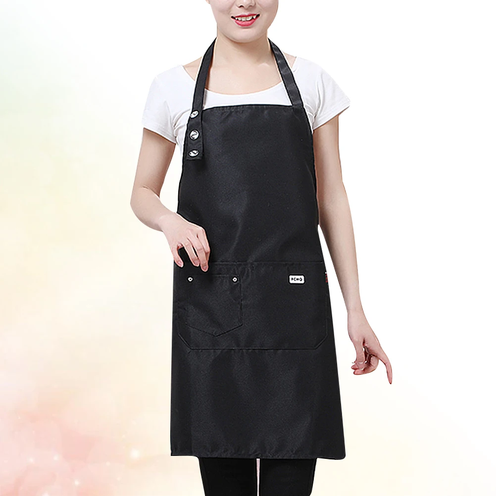

Waterproof Oilproof Apron Double Seam Sewing Aprons With Pocket Creative Design Back Tie Adjustable Dustproof Easy Clean For